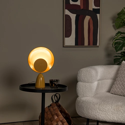 Lucide CASTAMAR - Table lamp - Ø 25,5 cm - LED - 1x8W 2100K - Ocher Yellow - atmosphere 1